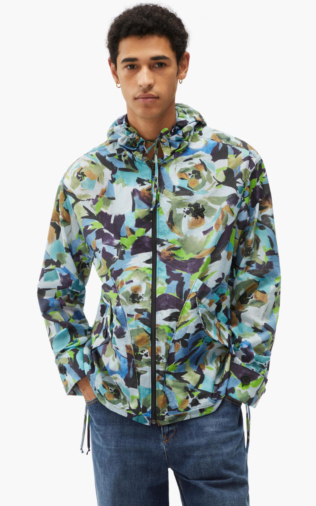 Chaqueta Kenzo Archive Floral with hood Hombre Azules - SKU.3247870